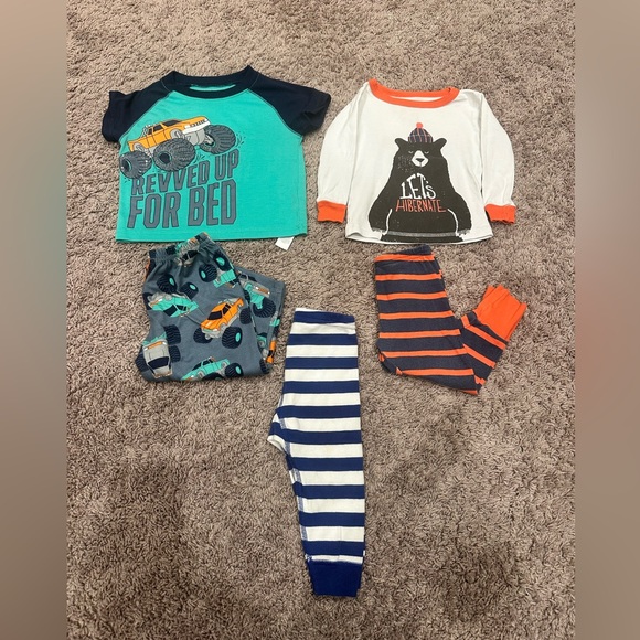 Toddler Boys Pajama Bundle Monster Truck Bear Graphic Cotton Sleepwear Size 18M - Picture 2 of 4